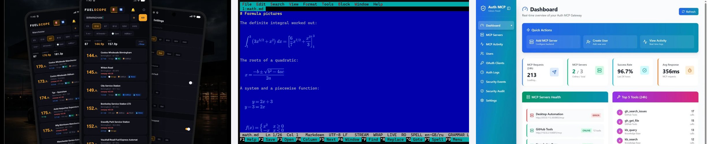 FuelScope, BlueEdit and AuthMCP Gateway