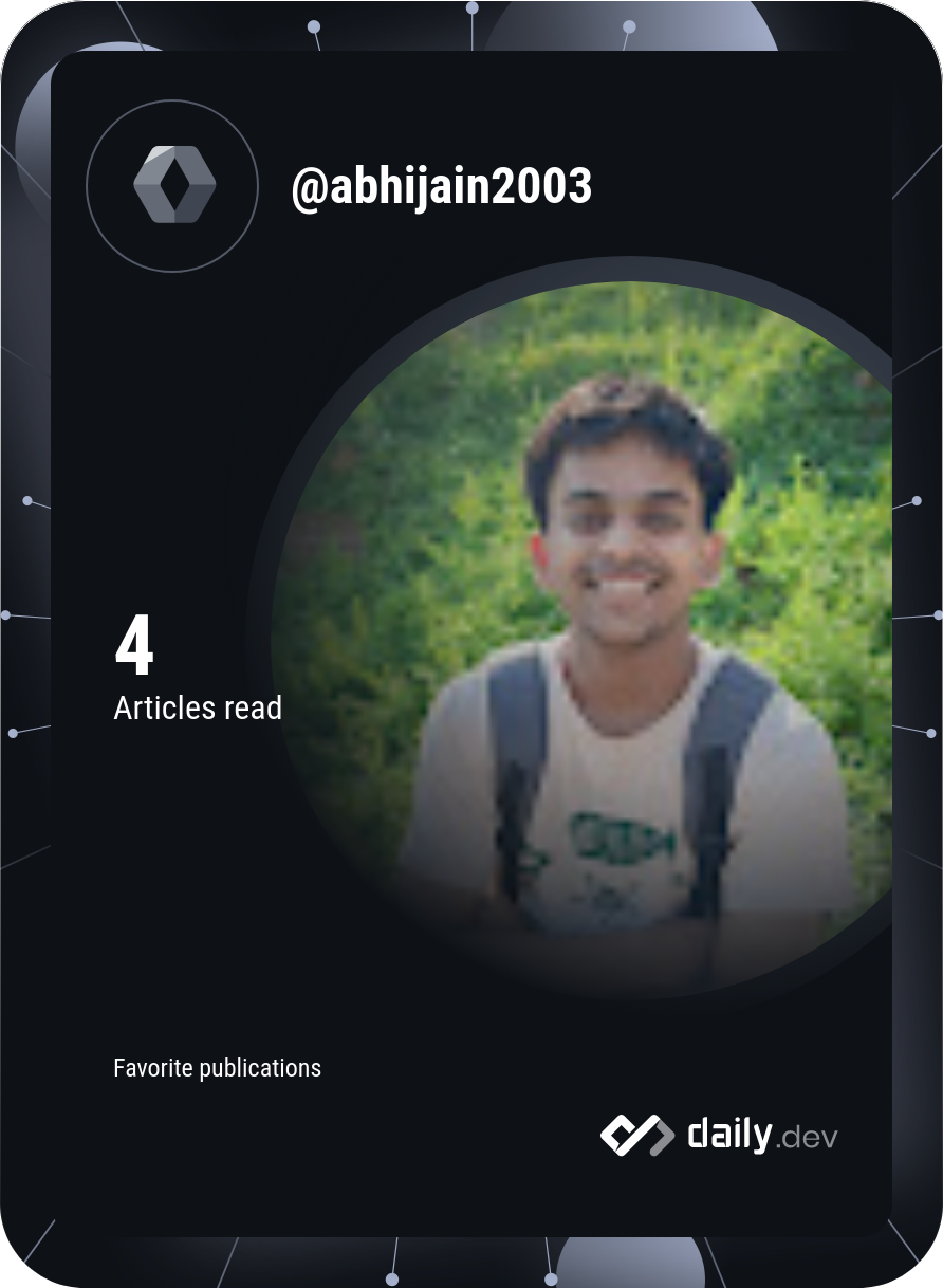 abhi jain's Dev Card