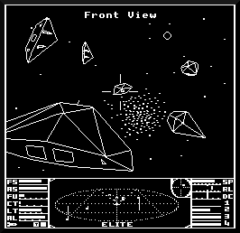 Screenshot of Elite on the Acorn Electron