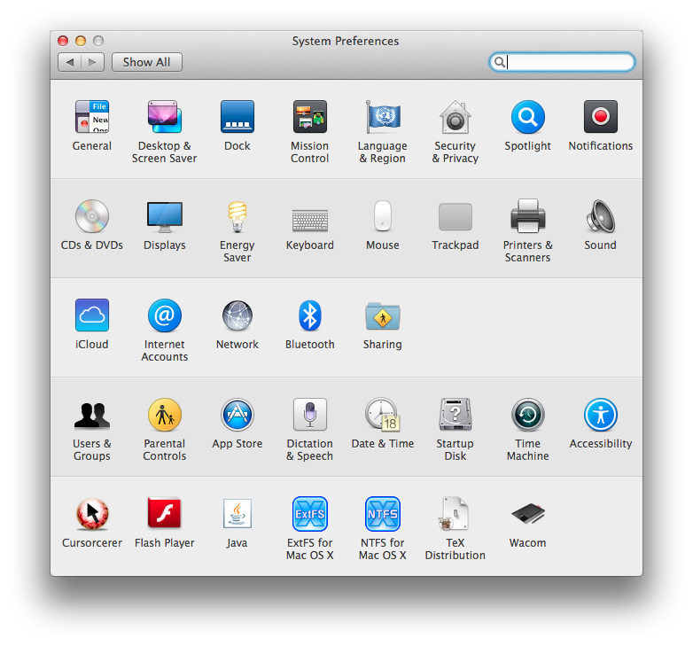 System Preferences