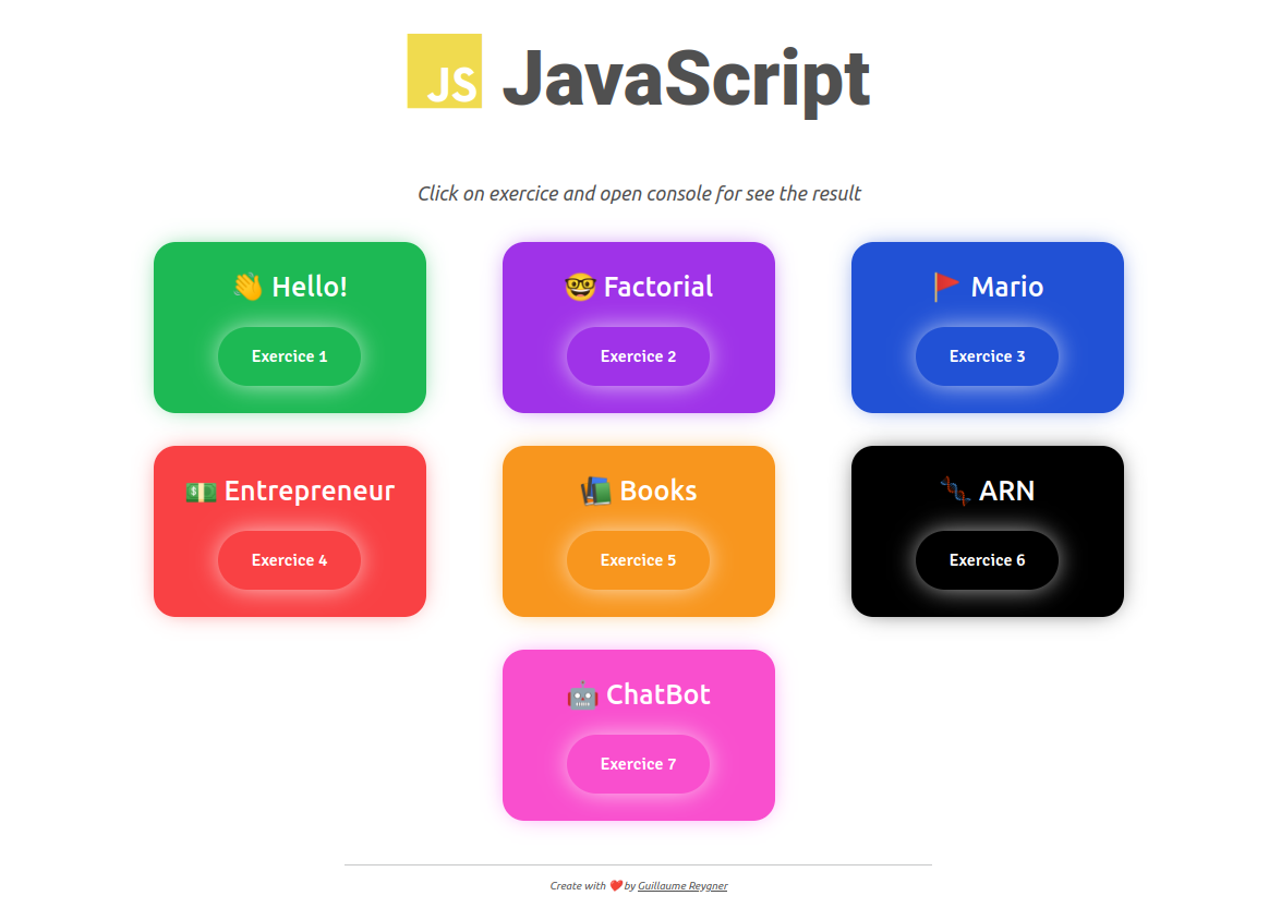 GitHub - guillaume-rygn/Javascript-Exercices: Javascript Exercice - The ...