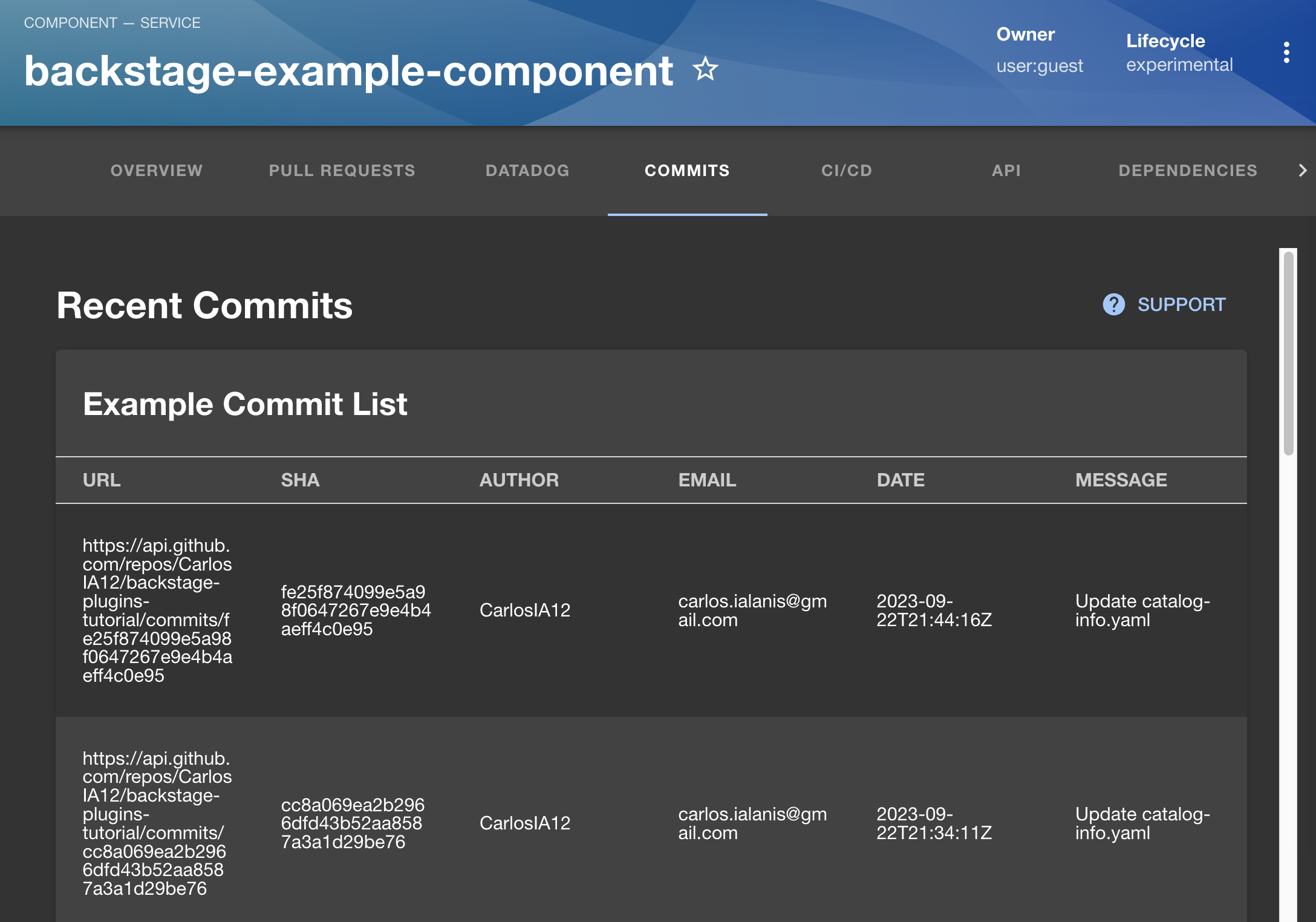 Plugin commits