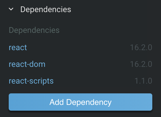 Defaults to React 16.2