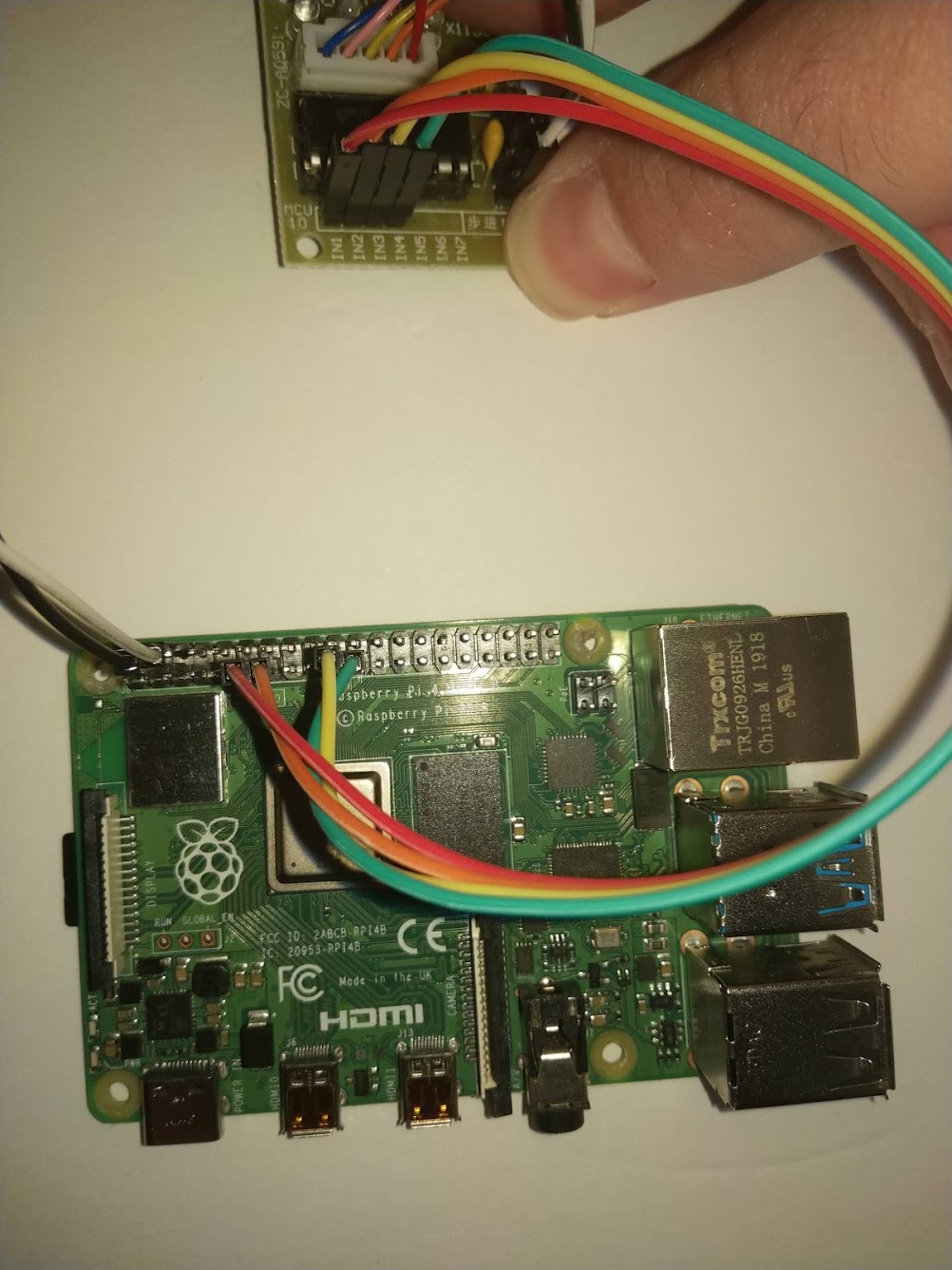 28byj-48 <-> Raspberry Pi wiring diagram