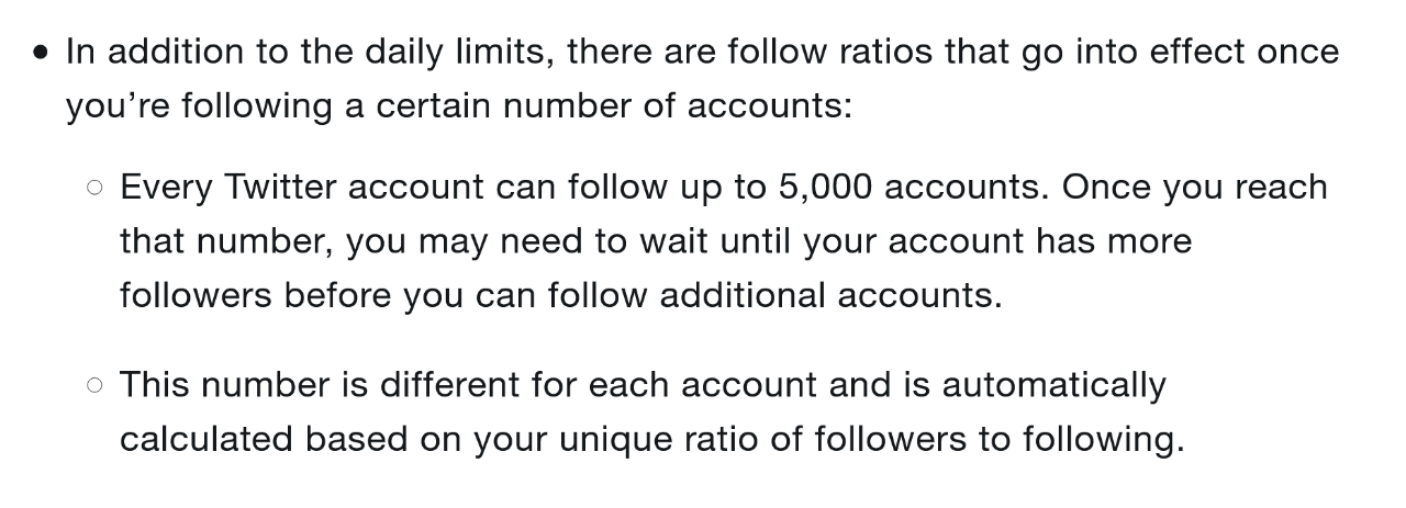 Twitter Follow Limits