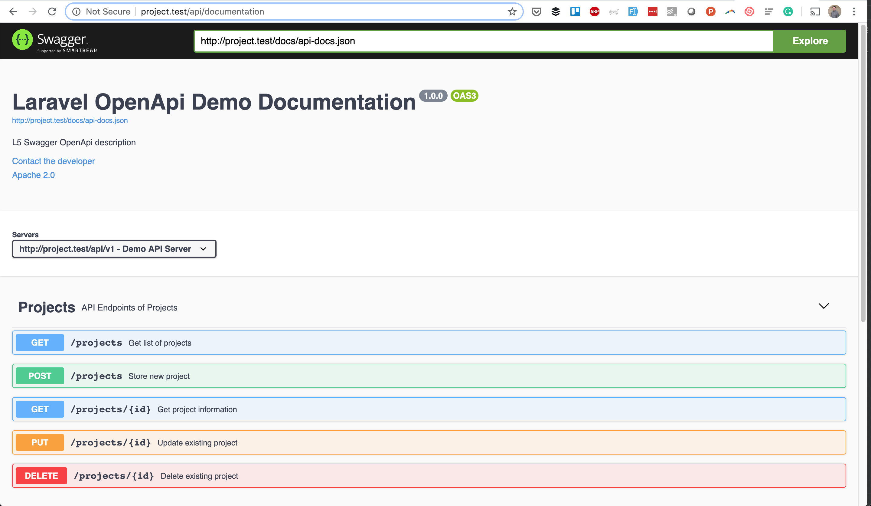 Laravel OpenAPI Swagger Documentation Example