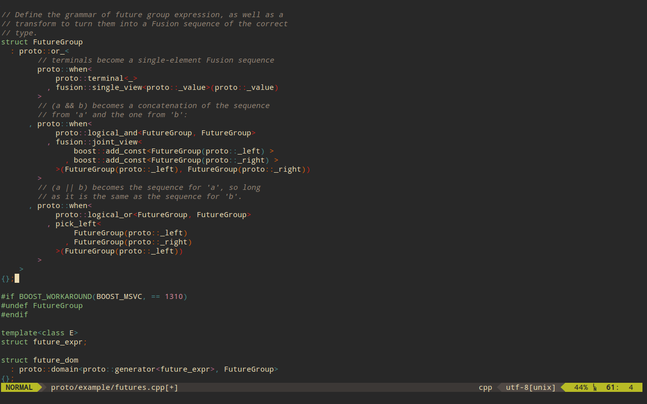 Dark VIM Session