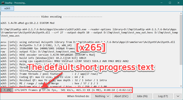 x264 x265 Customized Progress Text Tweaks · staxrip/staxrip Wiki · GitHub