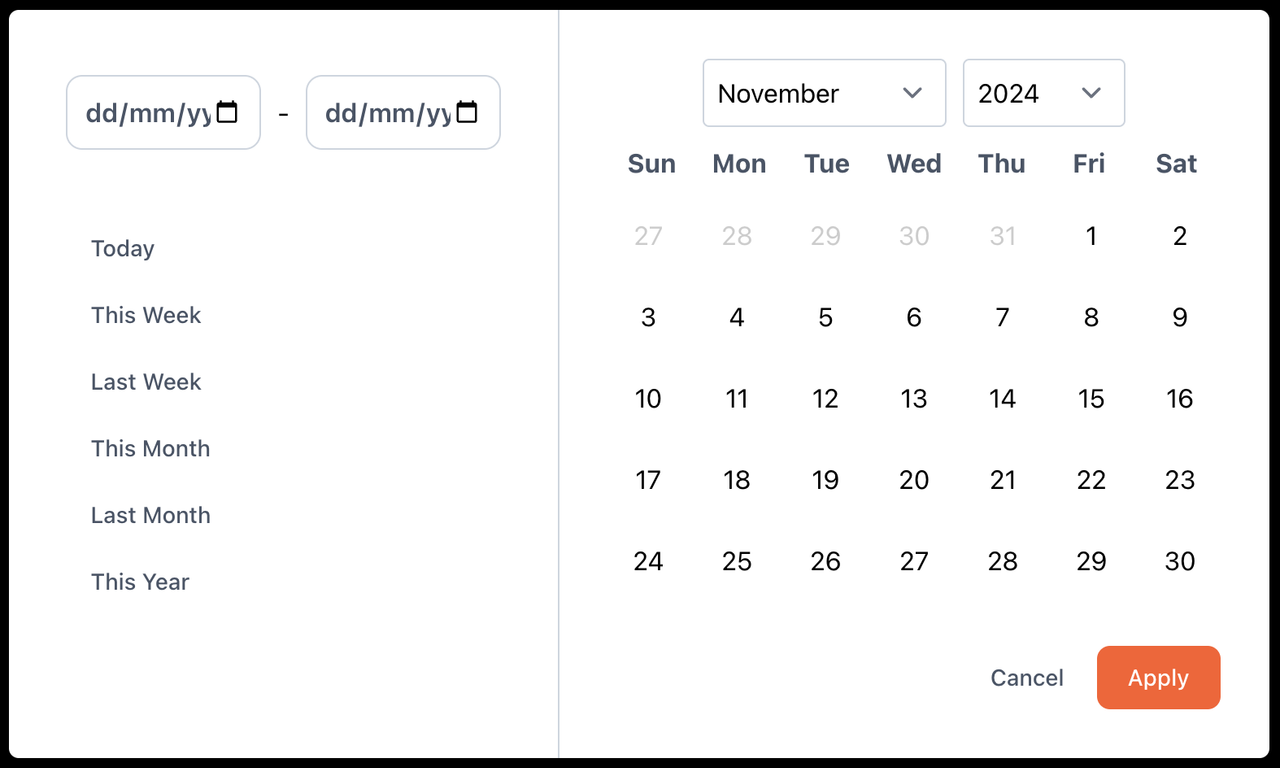 React Date Range Picker Demo