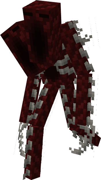 A tall flesh creature with two heads with a gaping mouth and empty eye sockets.