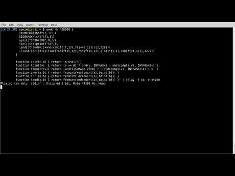 Bytebeat with Gawk