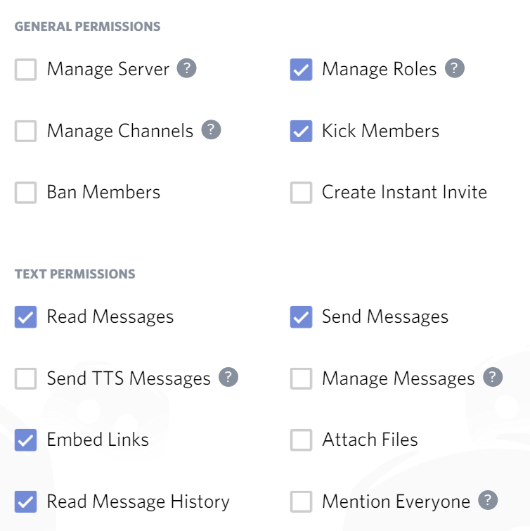 permission setup