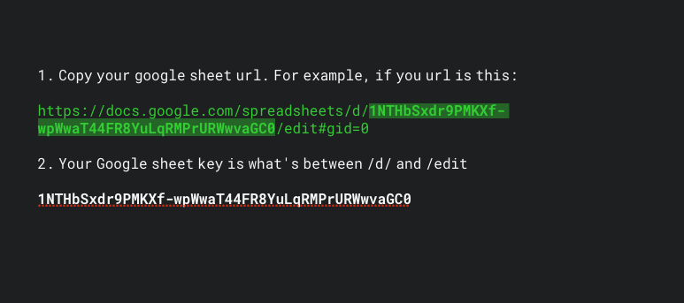 How to get your google sheet key