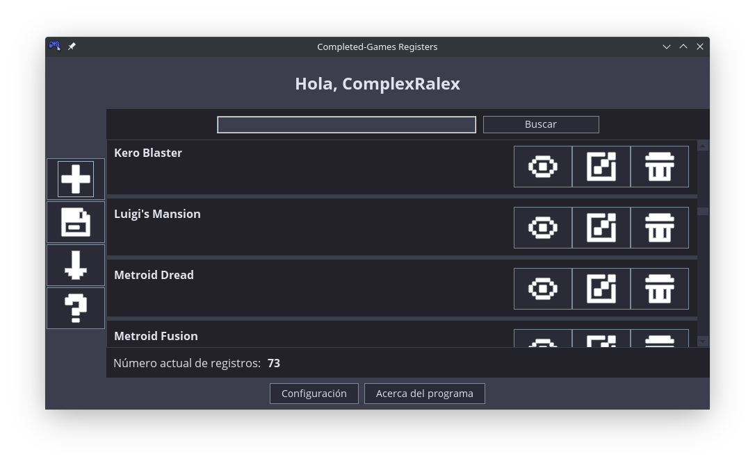 Completed-Games Registers screenshot 1