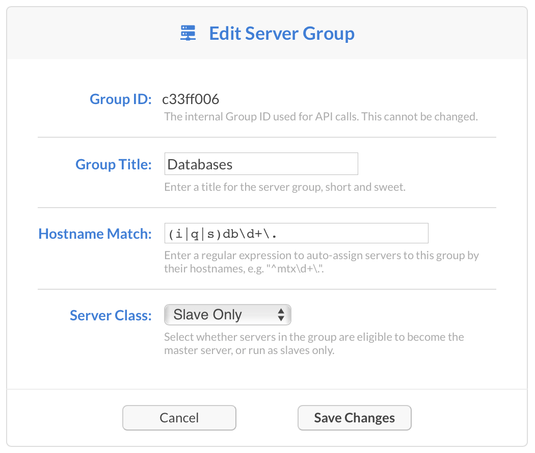 Edit Server Group Screenshot