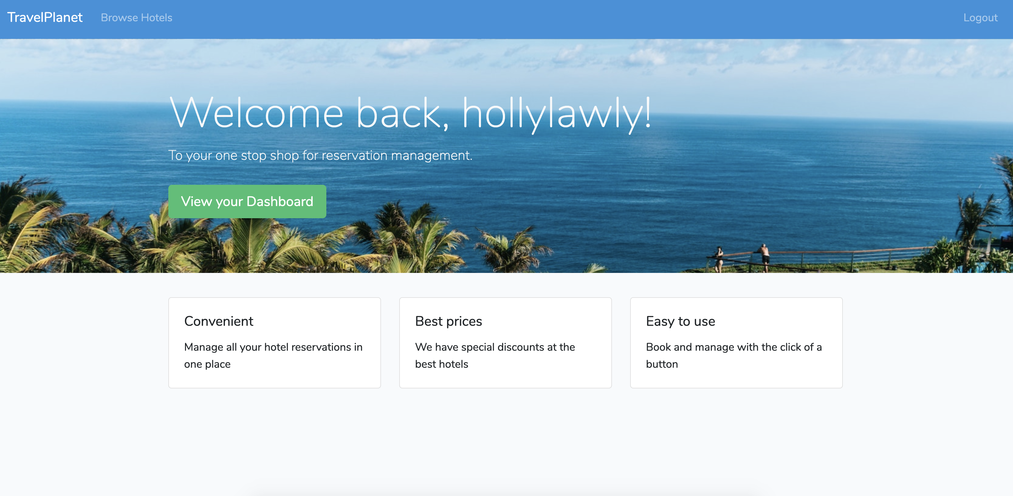 Laravel 6 crud travel app demo screenshot