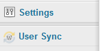 User Sync menu