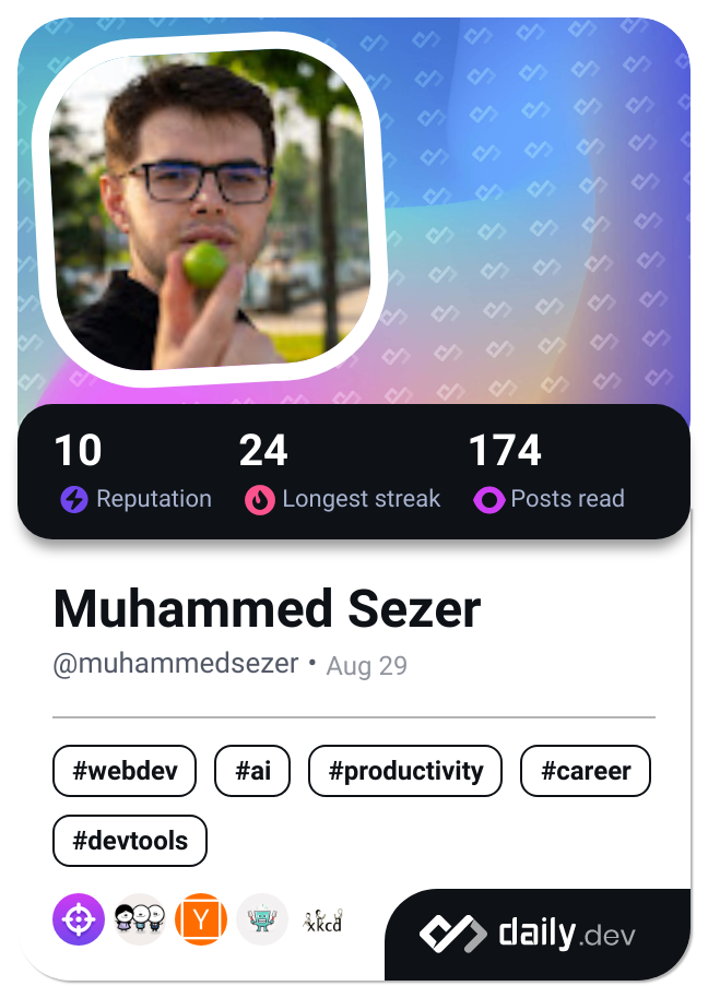 Muhammed Sezer's Dev Card