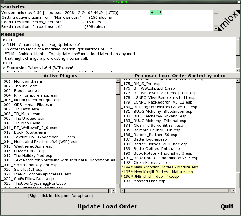 mlox interface