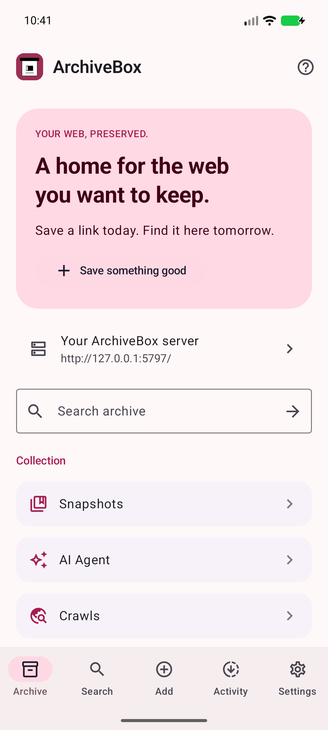 ArchiveBox for Android: your collection and server tools