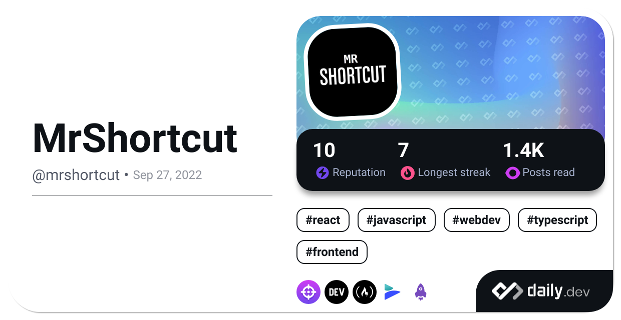 MrShortcut's Dev Card