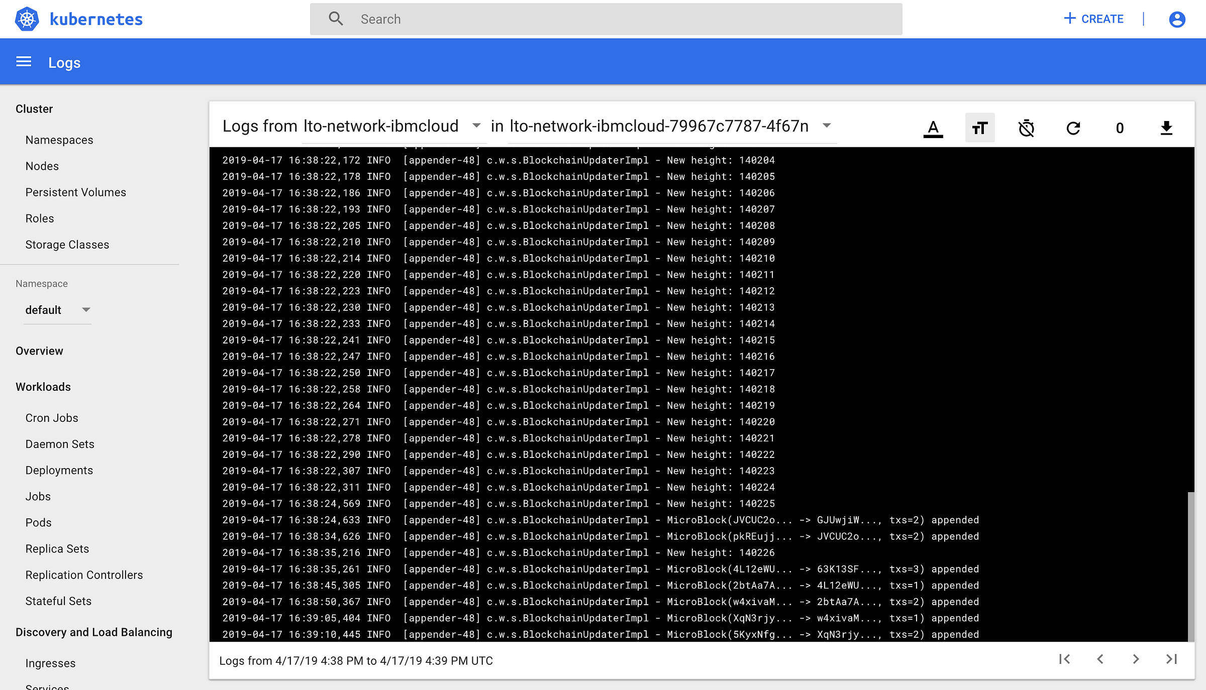 IBM Cloud — Kubernetes LTO Public Node console logging