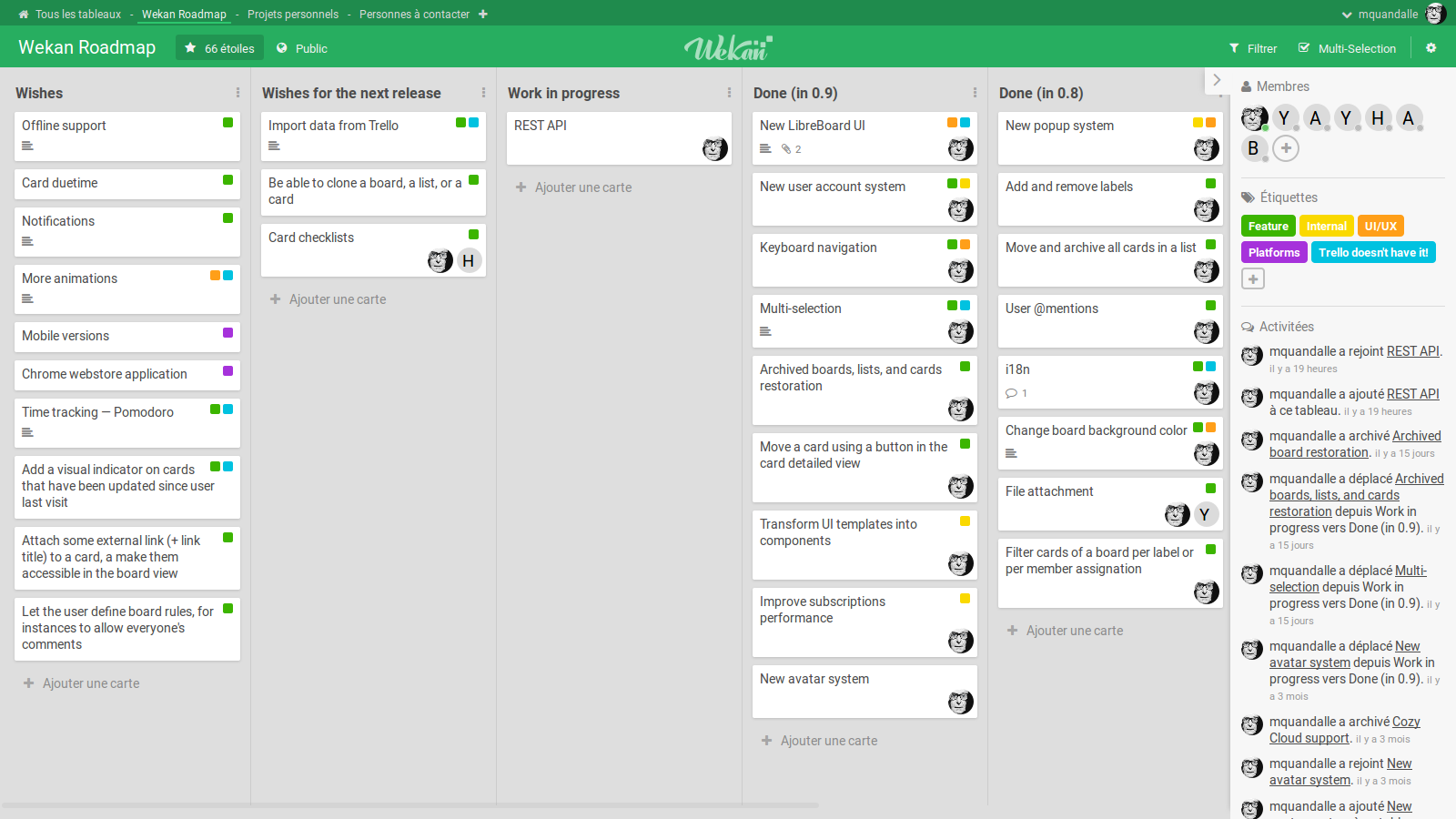 Our roadmap is self-hosted on Wekan