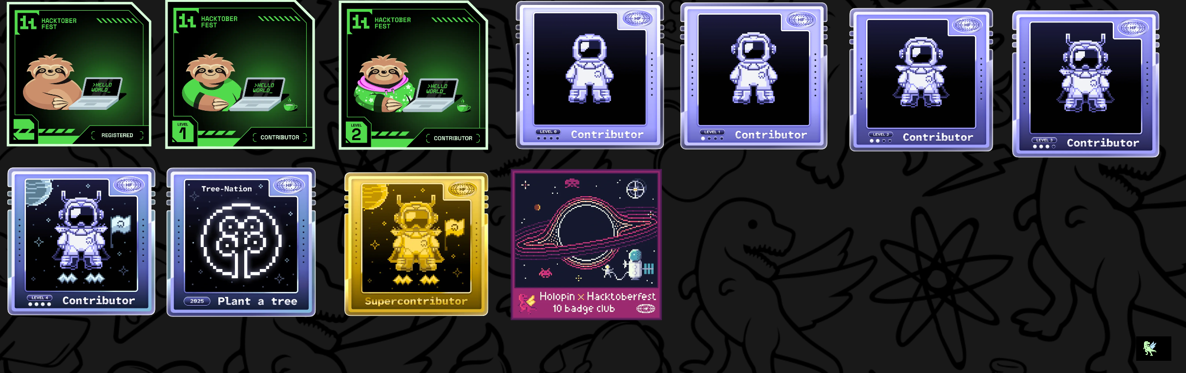 An image of @sahani99's Holopin badges, which is a link to view their full Holopin profile