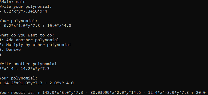 Mutiplying polinomials