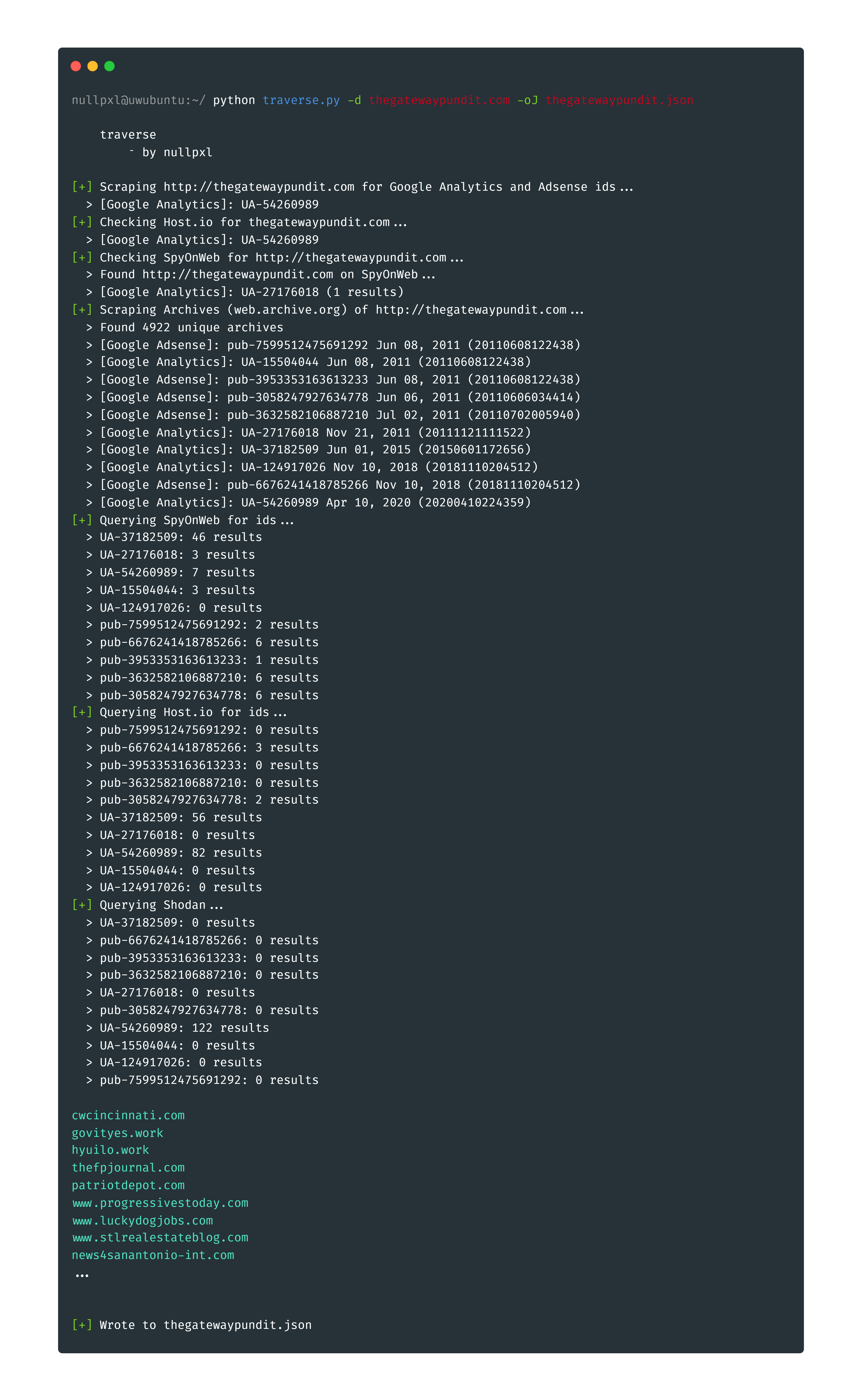 domain search example output