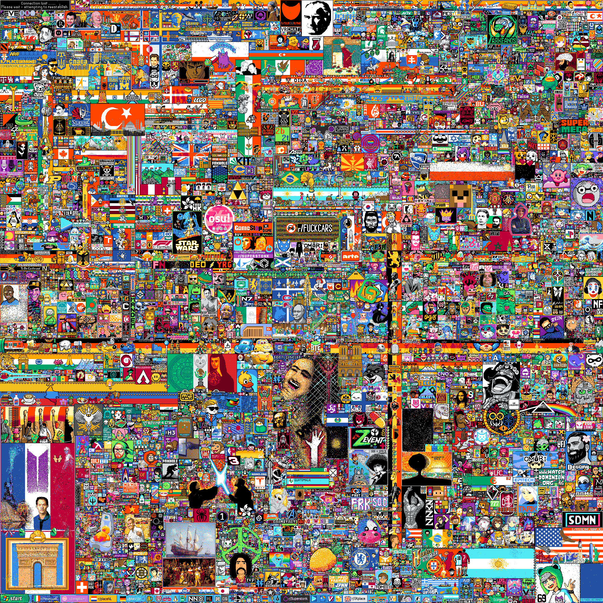 Résultat final du r/Place 2022