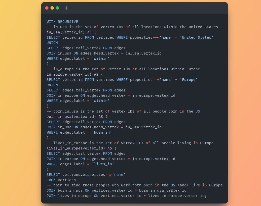 Graph-on-relational-query