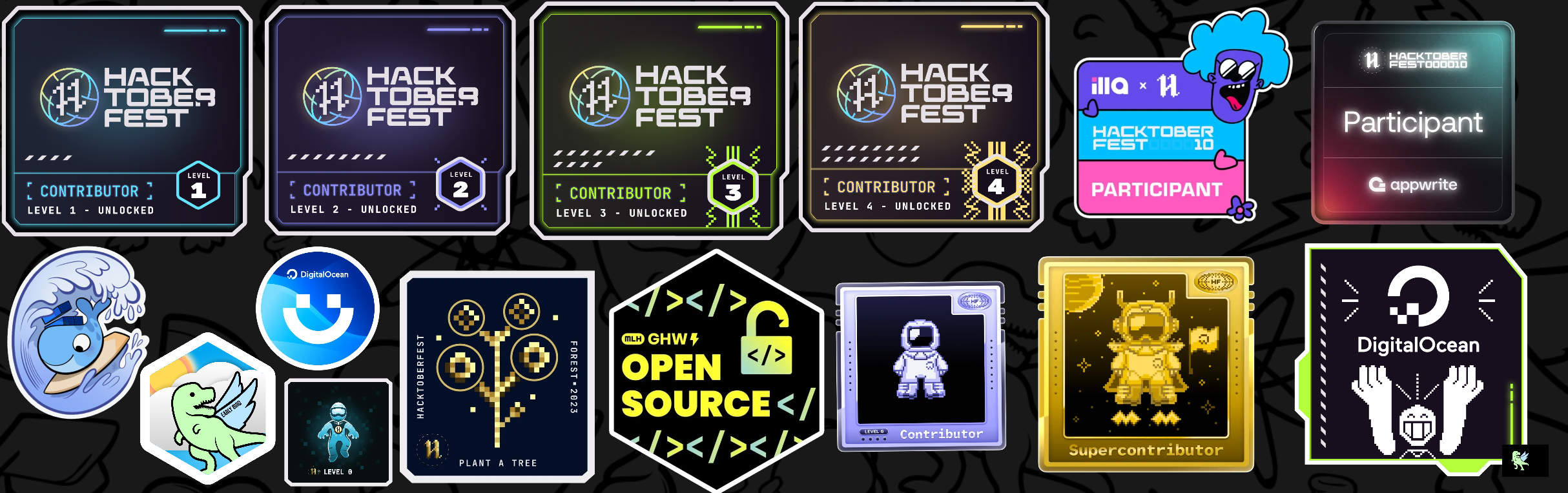 An image of @wasibhussain's Holopin badges, which is a link to view their full Holopin profile