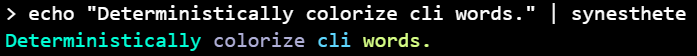 Deterministically colorize cli words.