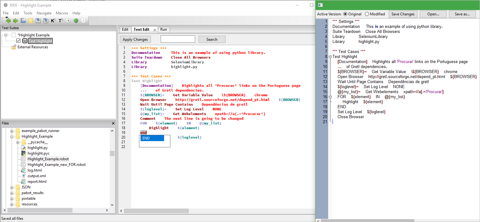 New FOR in Text Editor