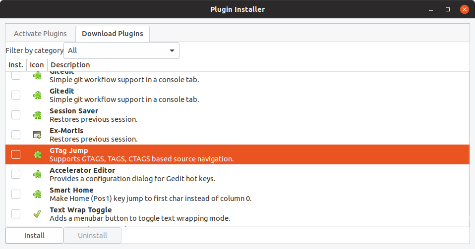 Plugin Installer Screenshot