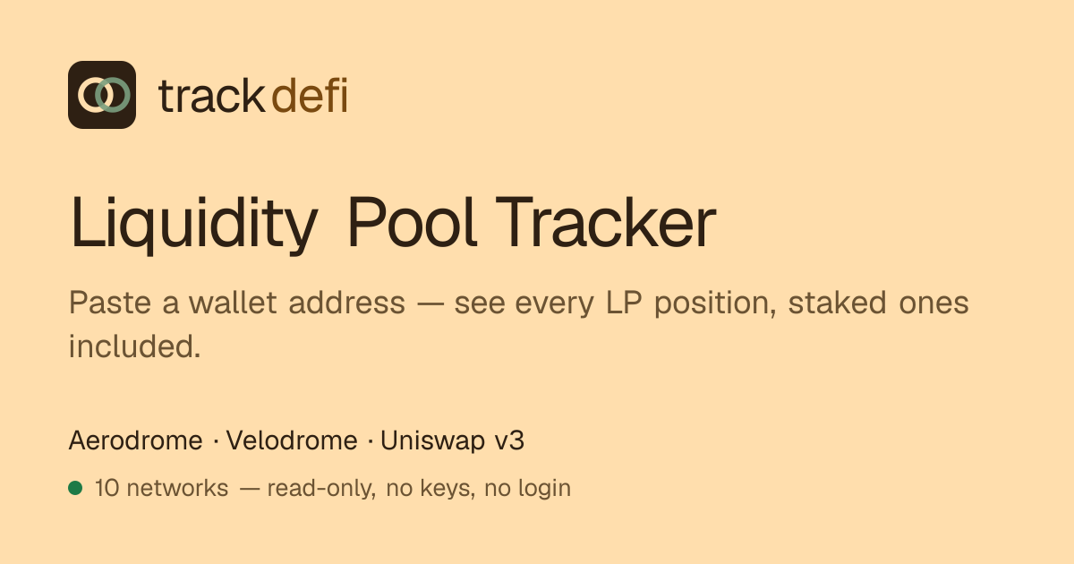 trackdefi — liquidity pool tracker