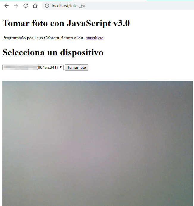 Tomar foto con JavaScript en Google Chrome