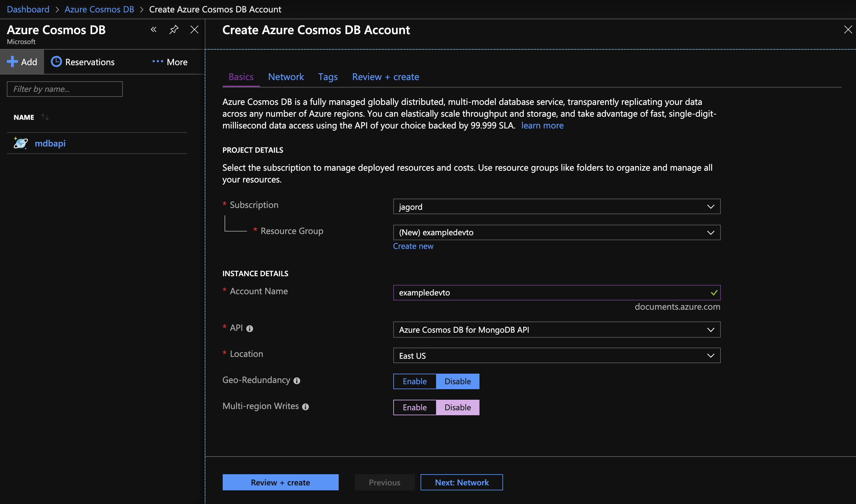 Adding Cosmos DB