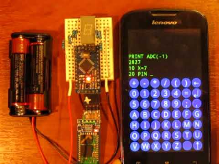 Screenshot of a demo video for Miskatino Controller being programmed via Bluetooth with smartphone