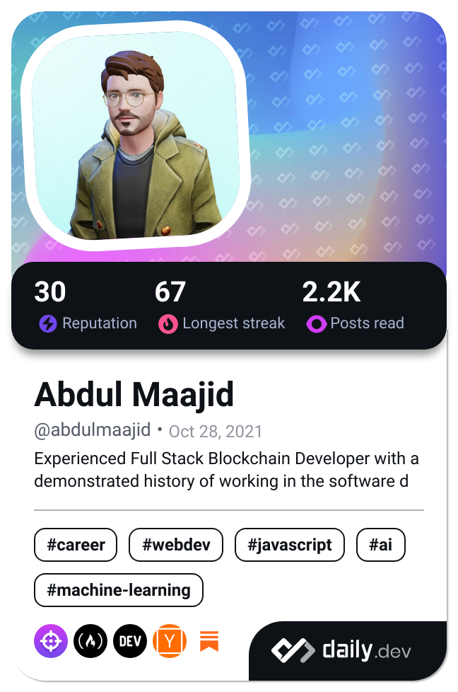 Abdul Maajid's Dev Card