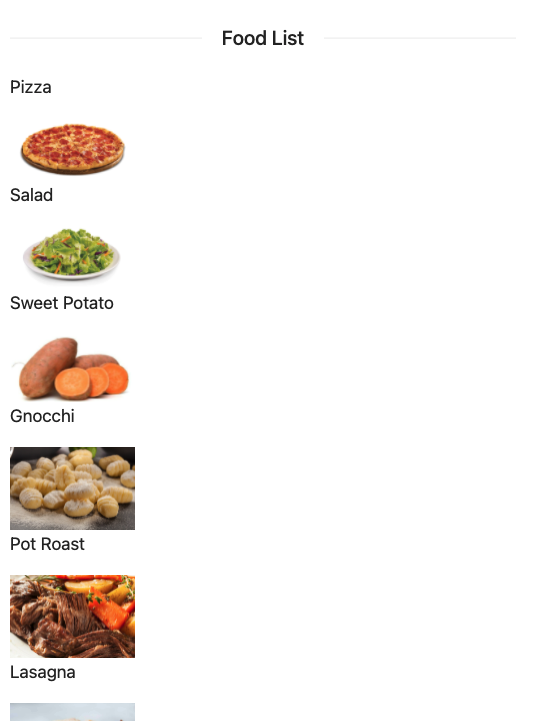 Example - Simple Food List