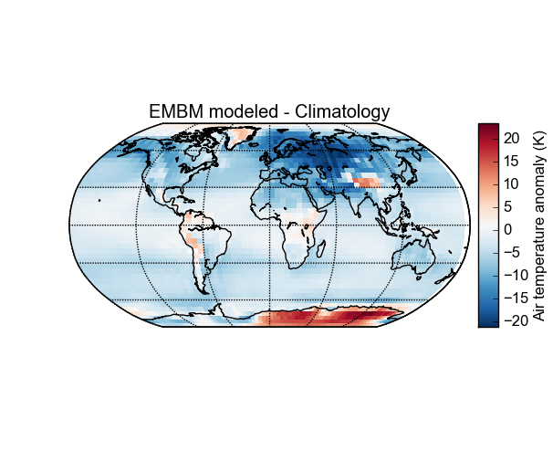 EMBM vs observation temperature map.