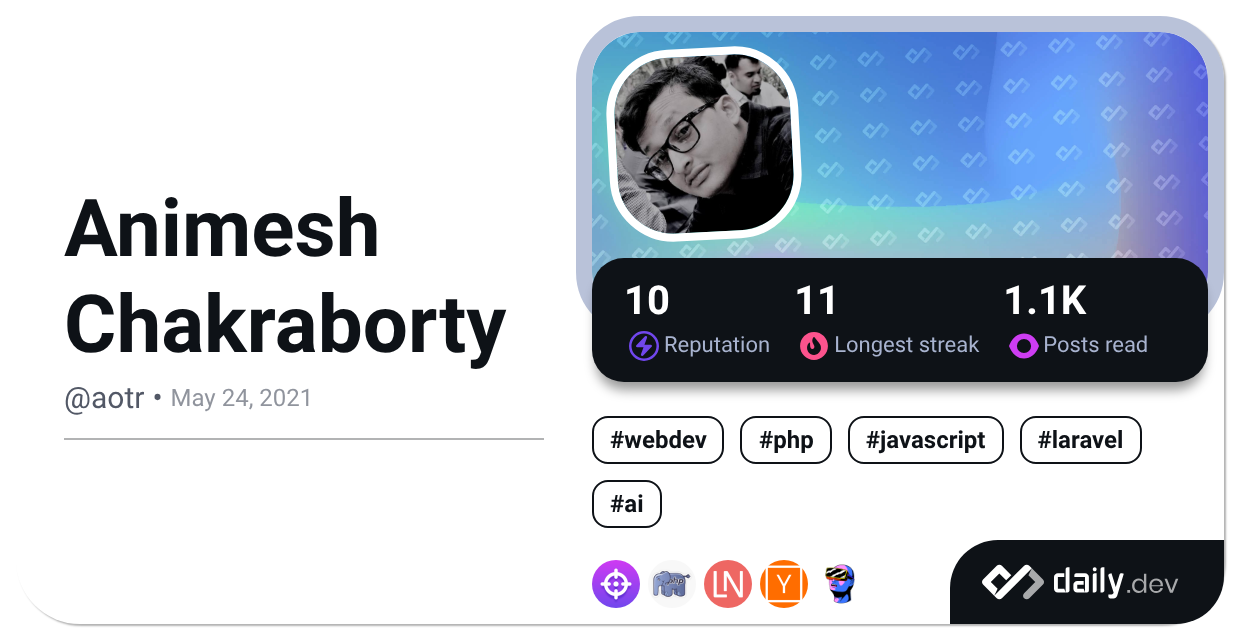 Animesh Chakraborty's Dev Card