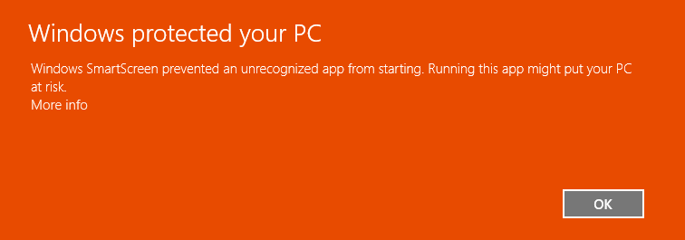 Windows SmartScreen Message