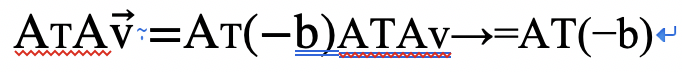 ATAv⃗ =AT(−b)ATAv→=AT(−b)