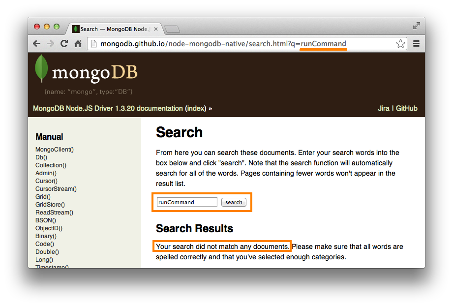 MongoDB Native NO runCommand