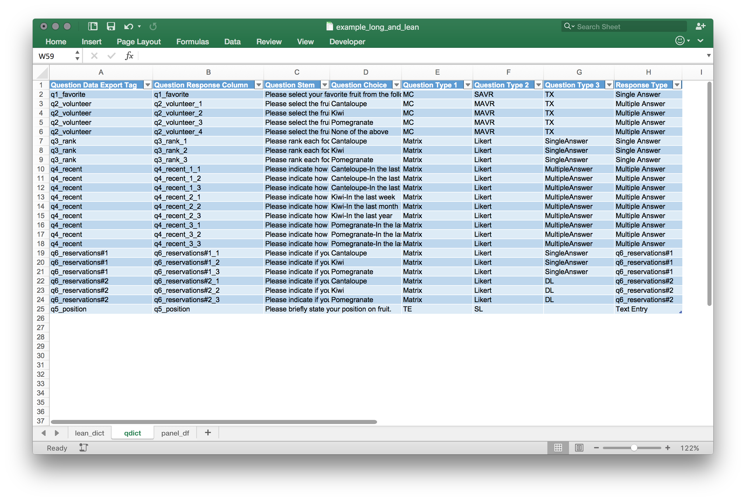 question dictionary worksheet