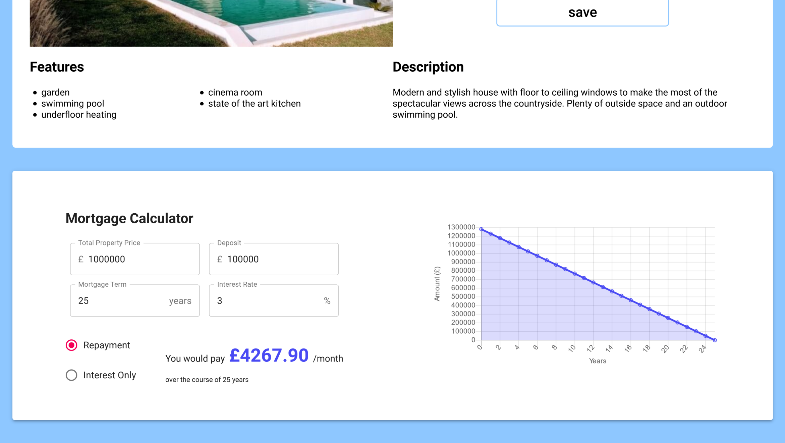 Mortgage Calculator Screenshot