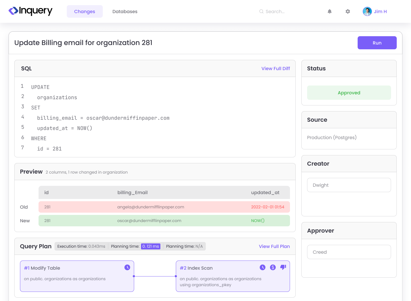 Inquery Approval Flow Mockup